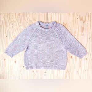 cos 100% cotton pastel knit sweater - light pink and blue - M EUC